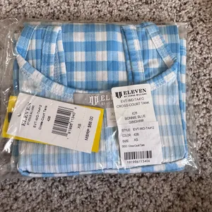 EleVen by Venus Williams‎ Women's Cross Court Tank Blue Gingham NWT Size XS thumbnail 2