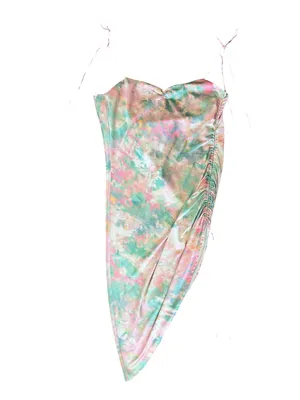 For Love & Lemons Women’s Call Me Tie Dye Silky Ruched Midi Slip Dress Size L thumbnail 12