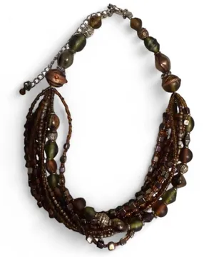 Multi-Strand Glass Beaded Necklace vintage thumbnail 1