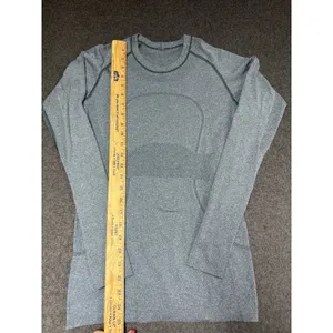 Lululemon Swifty Tech Long Sleeve Size 6 Green Athletic Running‎ Shirt Top Logo thumbnail 5
