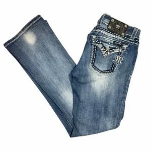 Miss Me REWORKED/ALTERED Y2K Bootcut Jeans Fits Size 27 McBling Grunge thumbnail 8