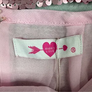 BuddyLove Sugar Pink Sequin 2 Piece Crop Top Mini Skirt Set XS NWT thumbnail 7