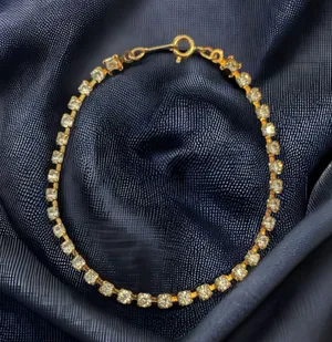 Vintage Gold Plated Tennis Bracelet thumbnail 1