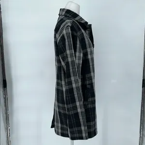 Oakley Women's Coat Wool Button-up Jacket Plaid Gingham Black Gray Size Small thumbnail 4