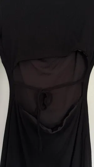 Princess Polly Long Sleeve Mini Black Dress Cut-Out thumbnail 7