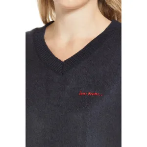 iets frans... Urban Outfitters Fluffy Knit Vest Navy Blue Unisex L NWOT thumbnail 7
