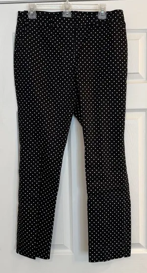 Lauren Ralph Lauren Dress Pants Women's Sz 10 Black Polka Dot Preppy Career EUC‎ thumbnail 1