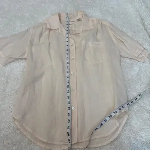 VGT Banana Republic Womens Pink Irish Linen Button Up Cottage Pheasant Fairy S thumbnail 5