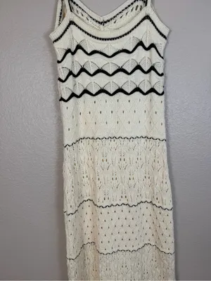 Commense Paros Crochet Eyelet See Through Midi Dress size XS NEW $50 thumbnail 12