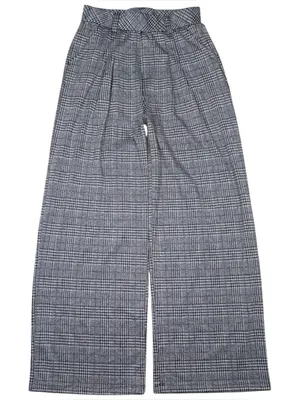 Halara High Rise Pocket Wide Leg Baggy Houndstooth Plaid Casual Pants Academia S thumbnail 1