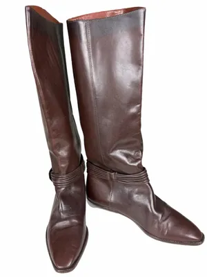 UNISA Flex Brown Leather Knee High Boots Made in Brazil Size 9.5 thumbnail 1