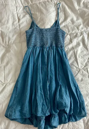American Eagle Denim Mini Bubble Dress thumbnail 2