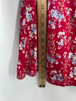 NWT American Eagle Red Floral Puff Sleeve Shift Mini Dress XL thumbnail 11