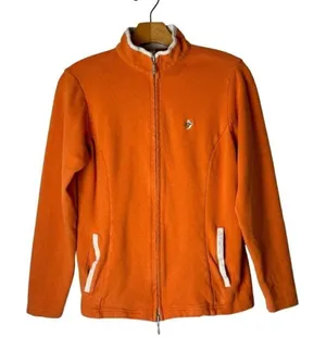 Peter Millar Sweatshirt‎ Women Small Orange Cotton Full Zip Mock Neck Outdoor thumbnail 1