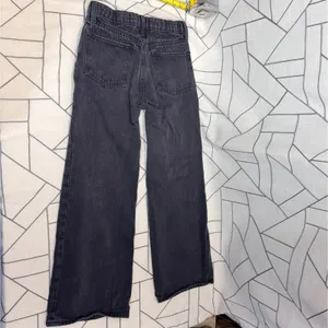 Old Navy‎ Girls 12 High Rise Baggy Wide Leg Paneled Jeans Washed Black Denim thumbnail 8