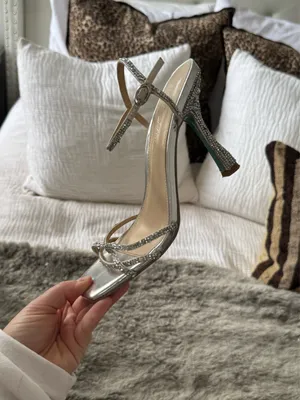 Betsey Johnson Silver Rhinestone Heels 7.5 thumbnail 7