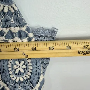 City Triangles XL Blue Lace Overlay Fit & Flare Dress‎ Crochet Boho Cottagecore thumbnail 4