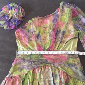 Women’s Floral One Shoulder Lightweight Summer Dress Leg Slit Cut Outs Size M thumbnail 8