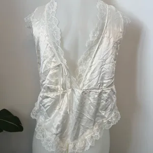 VINTAGE TEDDY BODYSUIT LINGERIE Dara Jane white Lace 80s coquette girl thumbnail 12