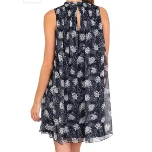 Joie Size M Baltic Floral Print Sleeveless Mini Dress Shift Blue White Floral thumbnail 2