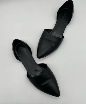Vince Nina Leather D'Orsay Flats - Black - 11M thumbnail 1