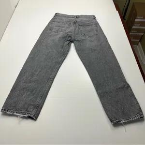 Agolde 90’s Crop Faded Black Trip Dark Grey Gray High Rise‎ Loose 24 Denim Jean thumbnail 15