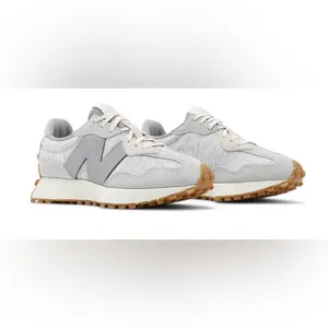 New Balance 327 Womens Rain Cloud‎ and Rose Water Size 9 Gray w/Pink Laces thumbnail 6
