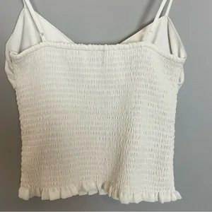 Aritzia Wilfred Ballet Camisole Top White Shirred Smocked Chiffon‎ Size XS Tank thumbnail 10