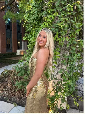 Simon Miller Sculpty Strapless Sequin Maxi Dress Gold thumbnail 3