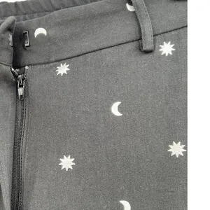 ModCloth Game Changer Twill Pants Ankle Star Moon Print Silver‎ Black Size 4 thumbnail 7