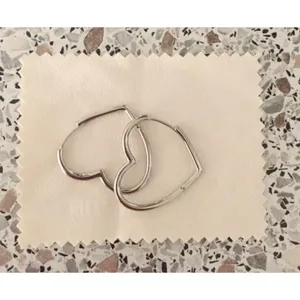 NEW Heart‎ Hoop Earrings, Rhodium Plated 925 Silver thumbnail 8