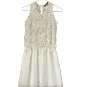 Karina Grimaldi‎ White Beaded Maxi Dress XS Neiman Marcus Art Deco Bridal Gown thumbnail 6