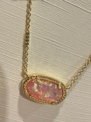 Kendra Scott | Gold Plated & Pink Opal Elisa Pendant Necklace | #89 thumbnail 2