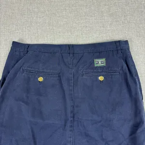 Lauren Ralph Lauren Skirt Womens 12 Blue Cotton Twill Knee Length Pockets‎ Zip thumbnail 6