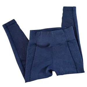 Aerie‎ OFFLINE Leggings Medium M Navy Blue Denim Wash Seamless Ribbed High Rise thumbnail 3