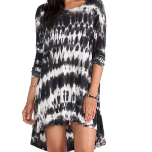 Mumu Yellow Tunic Newsie Tie Dye Size Small Black‎ Gray White New thumbnail 2