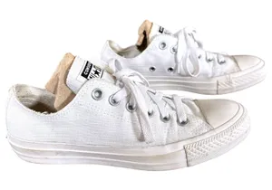 Converse All Star‎ Low Top Textured Sneakers Women's Sz 7 White Casual thumbnail 1