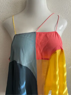 Anthropologie 🆕Lilka By 100% Silk Vista Colourblocked Cami Top M🆕 thumbnail 7