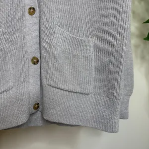 J. Crew V-neck Cotton Cashmere Blend Cardigan Sweater Heather Dove Medium BS950 thumbnail 10