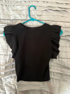 Black Ruffle ZARA Top thumbnail 2