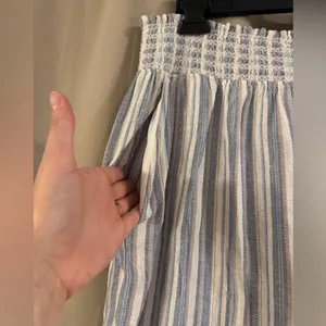 Ellen Tracy Blue and Cream Striped Wide Leg Pants thumbnail 2