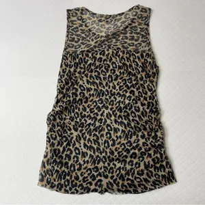 White House Black Market Mesh Cheetah‎ Print Tank Top Women’s size small thumbnail 6