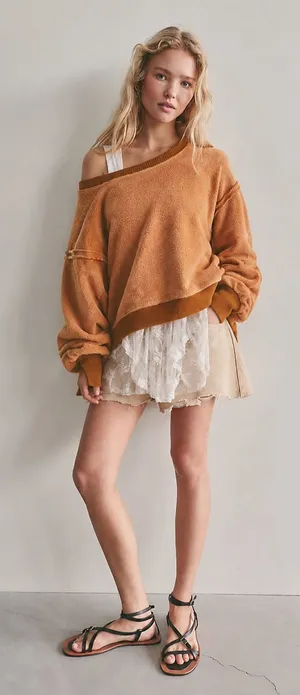 NWOT Free People We The Free Cozy Camden Sweatshirt In Sandstorm Sold Out Color thumbnail 1