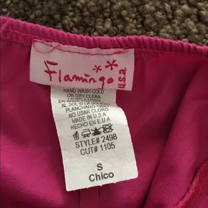Flamingo USA Hot Pink Strapless Dress w/ Floral Appliqué Design, Size S thumbnail 4