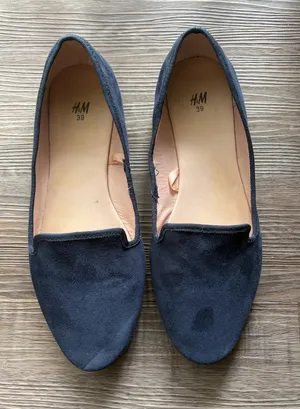 H&M Navy Suede Loafers thumbnail 1