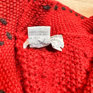 Nomadic Traders Wool Cable Knit Cardigan Sweater‎ Full Zip Pockets Red Medium M thumbnail 6