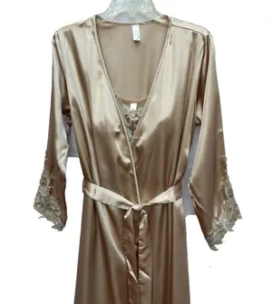 NWT S/M Intimate Matching Set Nightgown Robe Slip Floral Lingerie. thumbnail 6