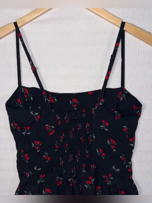Reformation Womens Cherry Print A Line Mini Sun Dress Size 10 thumbnail 5