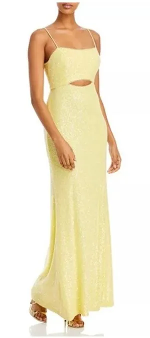 Aqua Yellow Sequin Gown Sz 8 thumbnail 1