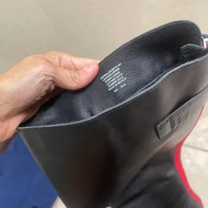 Steve Madden journal Black Tall leather Boots Red Navy Rear Zipper women z 8 EUC thumbnail 10